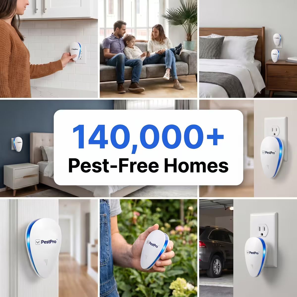 PestPro™ Ultrasonic Pest Repeller - Banish 14+ Pests for Good