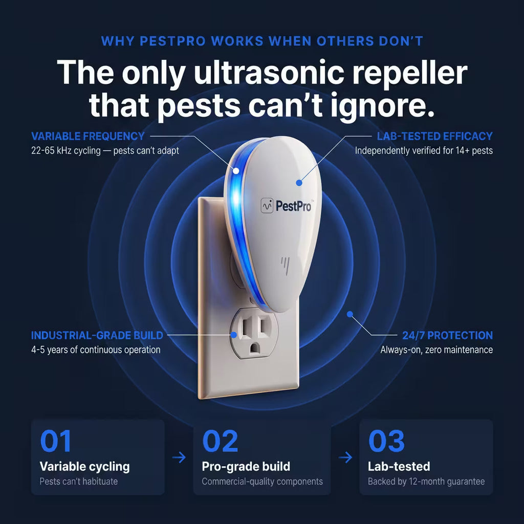 PestPro™ Ultrasonic Pest Repeller - Banish 14+ Pests for Good